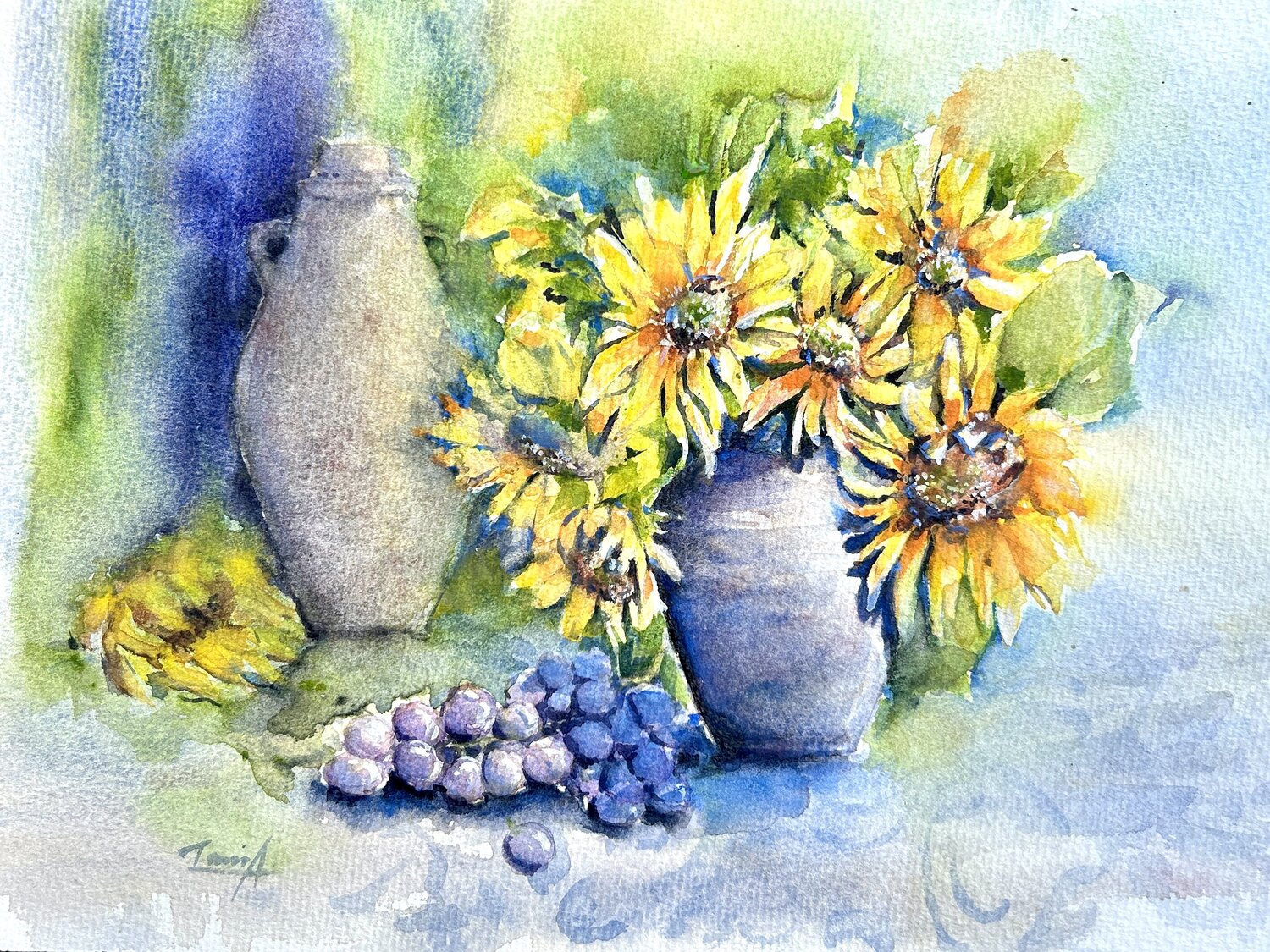 Sonnenblumen – Warm Summer Still Life Tania Aleksandrova Originalgemälde zu verkaufen