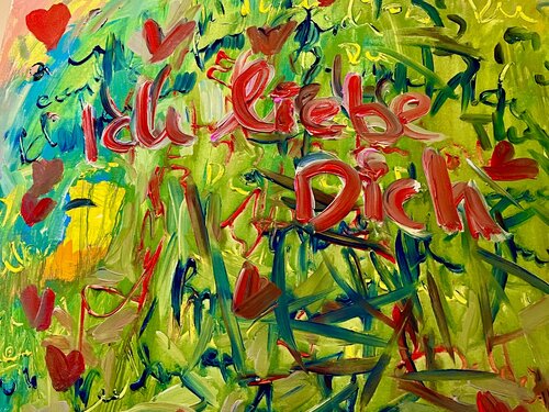 und plötzlich war da „Ich liebe dich“ van Elisabeth Pein, Schilderij te koop op Singulart