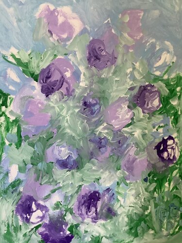 Das Gewitter der Rosen (nach Ingeborg Bachmann für Michael Heltau) van Elisabeth Pein, Schilderij te koop op Singulart