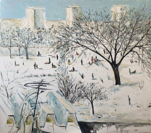 Winter slides par Valeriya Tarasenko, Peinture en vente sur Singulart