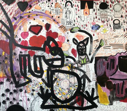 Cats,love! par Valeriya Tarasenko, Peinture en vente sur Singulart