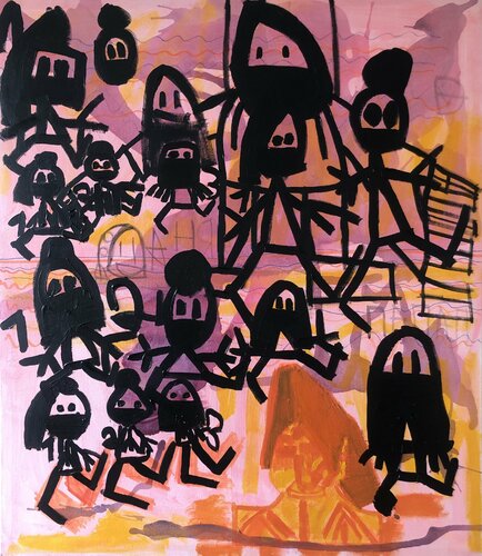 All in masks Lera! par Valeriya Tarasenko, Peinture en vente sur Singulart