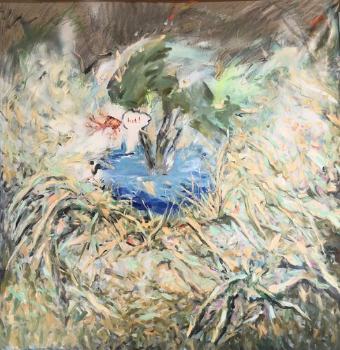 Olive tree in pool di Valeriya Tarasenko, Pittura in vendita su Singulart