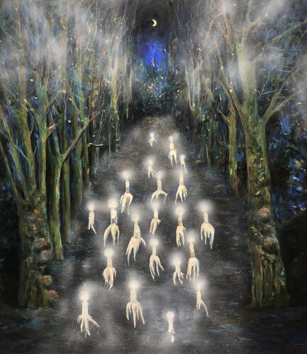 Night at park par Valeriya Tarasenko, Peinture en vente sur Singulart