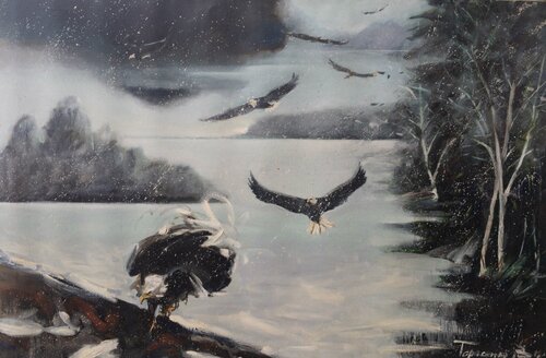Winter birds von Valeriya Tarasenko, Malerei kaufen auf Singulart