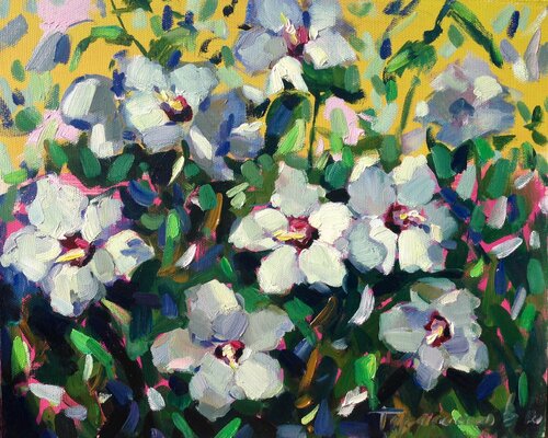 Flowers in garden de Valeriya Tarasenko, Pintura a la venta en Singulart