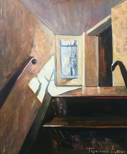 Winter tree in window par Valeriya Tarasenko, Peinture en vente sur Singulart