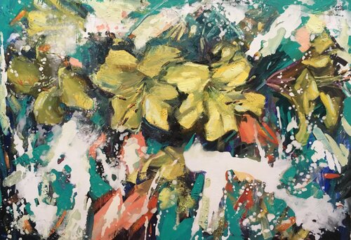 Yellow lilies de Valeriya Tarasenko, Pintura a la venta en Singulart