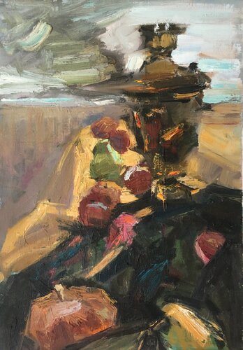 Still life with samovar de Valeriya Tarasenko, Pintura a la venta en Singulart
