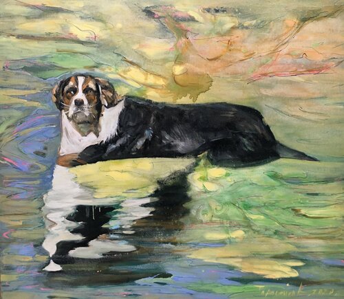 Dream dog par Valeriya Tarasenko, Peinture en vente sur Singulart