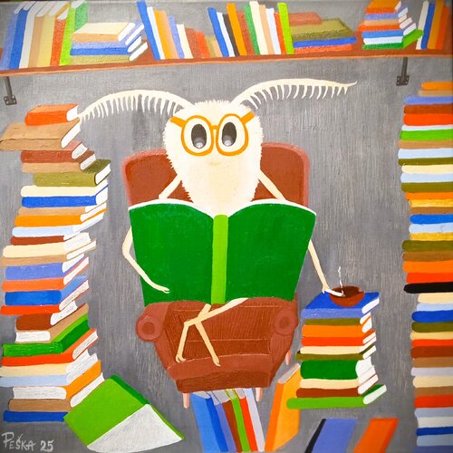 Bookworm von Vlastimil Peška, Malerei kaufen auf Singulart