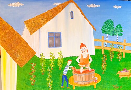 Tomato puree production van Vlastimil Peška, Schilderij te koop op Singulart