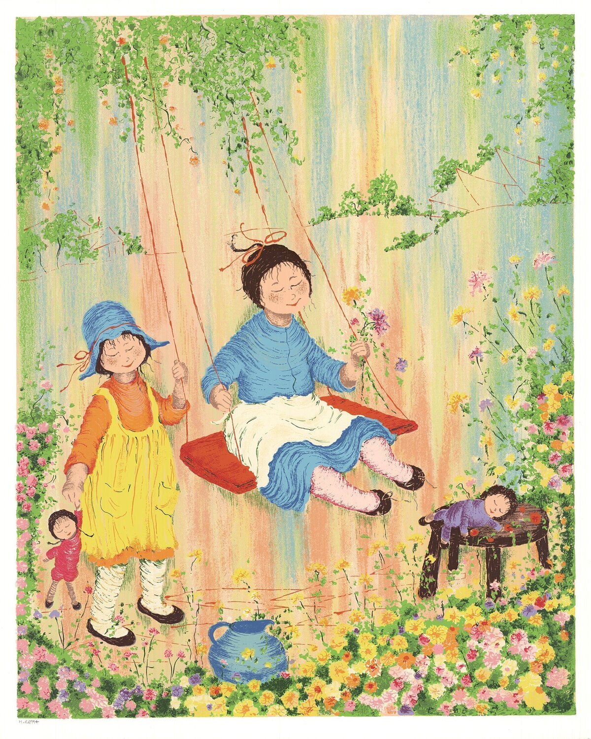 Children Playing on a Swing Jean Levasseur
