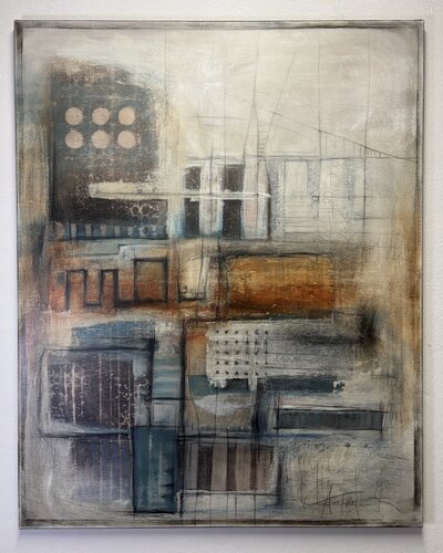 Raumriss- Hinter den Fassaden par Annette Freymuth, Peinture en vente sur Singulart