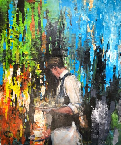 Vienna Coffee di Jianjiang Chen, Pittura in vendita su Singulart