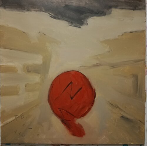 Soccer ball - ocra /rosso von Nello Formisano, Malerei kaufen auf Singulart