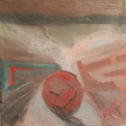 Soccer ball with sunset van Nello Formisano, Schilderij te koop op Singulart