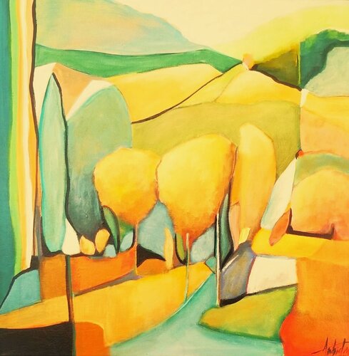 SOLD   New Journey  "selected for high artistic achievement Luxembourg 2022" Anahid Minatsaghanian