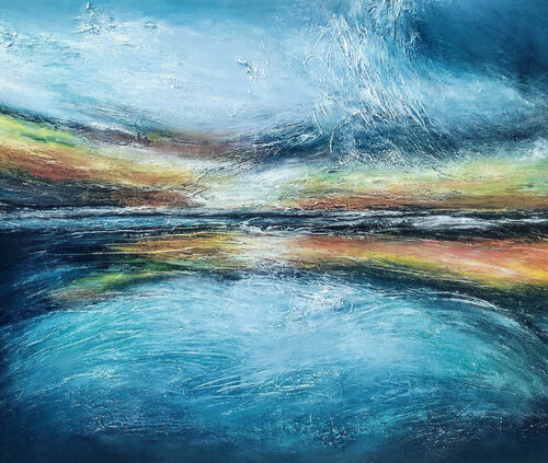 Sunset in Greece van Alexandra Petropoulou, Schilderij te koop op Singulart