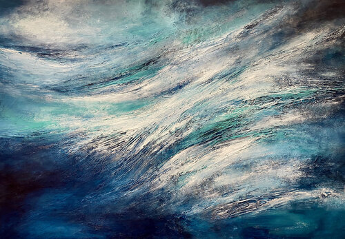 Breaking wave by Alexandra Petropoulou, Painting for Sale on Singulart