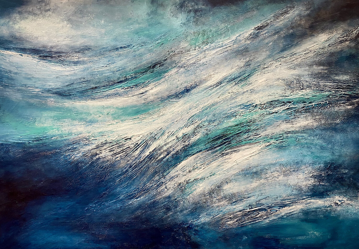 Breaking wave Alexandra Petropoulou Peinture originale à vendre