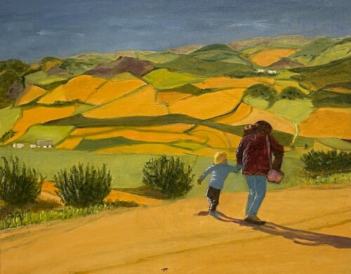 Hidden Valley V Mother & Son de Susan Brown, Pintura a la venta en Singulart