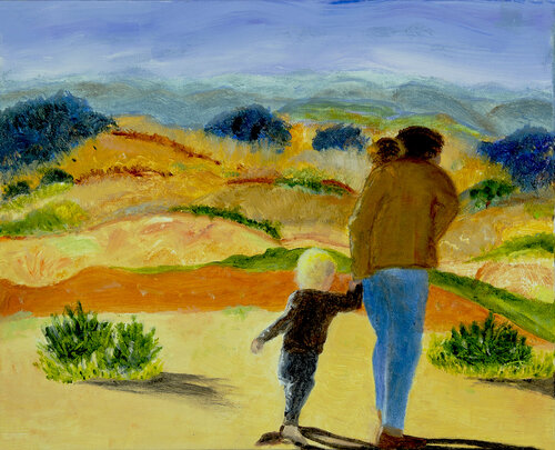 Hidden Valley IV Mother & Son de Susan Brown, Pintura a la venta en Singulart