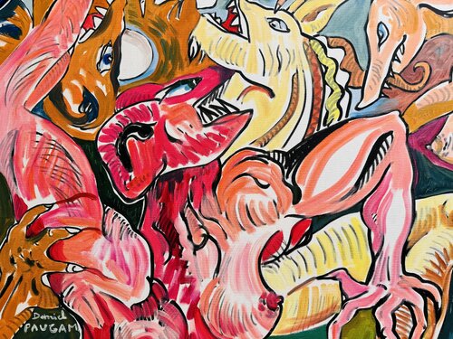 Les bagarreurs di Daniel PAUGAM, Pittura in vendita su Singulart
