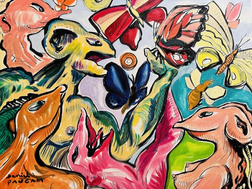 Le caresseur de papillons di Daniel PAUGAM, Pittura in vendita su Singulart
