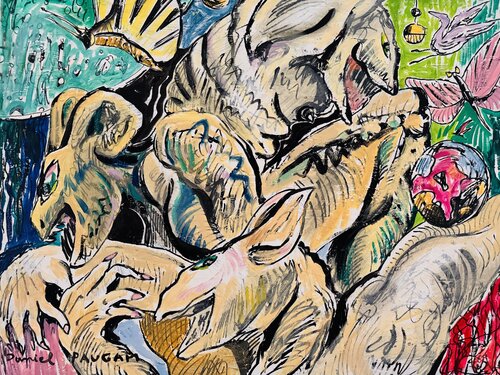 Le gagneur au papillon zébré van Daniel PAUGAM, Schilderij te koop op Singulart