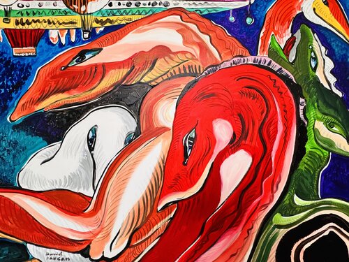 Les calineurs du bébé de Daniel PAUGAM, Pintura a la venta en Singulart