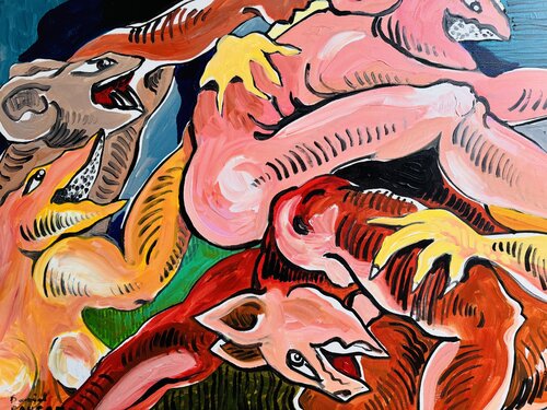 Jeux de culbute van Daniel PAUGAM, Schilderij te koop op Singulart