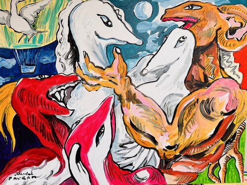 Discussion à la haute cour van Daniel PAUGAM, Schilderij te koop op Singulart