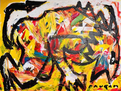 Bête se prosternant van Daniel PAUGAM, Schilderij te koop op Singulart