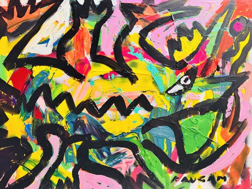 Bête à la langue collante par Daniel PAUGAM, Peinture en vente sur Singulart