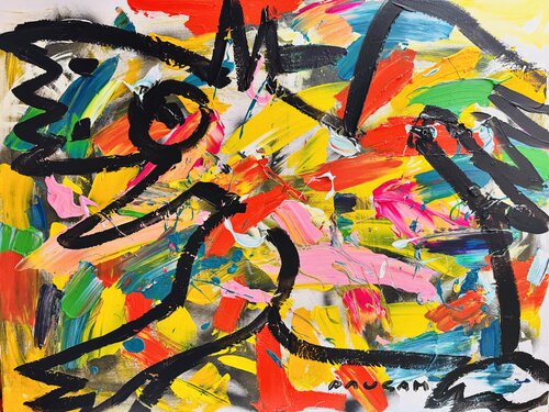 Bête prenant son élan di Daniel PAUGAM, Pittura in vendita su Singulart
