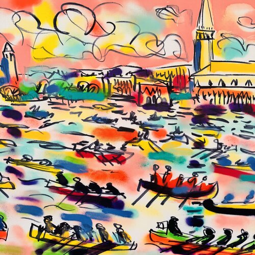 Regatta in Venise No 1 by Daniel PAUGAM, Painting for Sale on Singulart