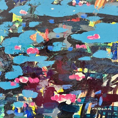 Les nénuphars roses by Daniel PAUGAM, 회화 for Sale on Singulart