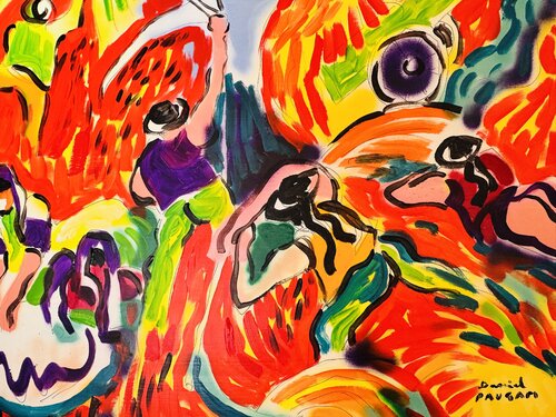 L’aiguiseur de faux van Daniel PAUGAM, Schilderij te koop op Singulart