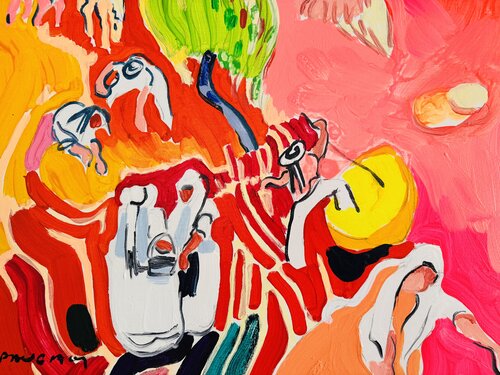 Les bretons heureux van Daniel PAUGAM, Schilderij te koop op Singulart