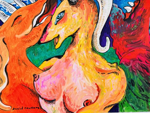 Les doux prétendants di Daniel PAUGAM, Pittura in vendita su Singulart
