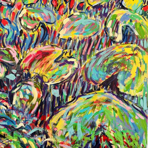 The large water lilies di Daniel PAUGAM, Pittura in vendita su Singulart