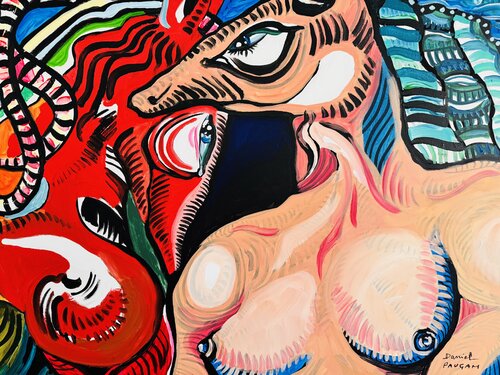 La soumission à la reine di Daniel PAUGAM, Pittura in vendita su Singulart