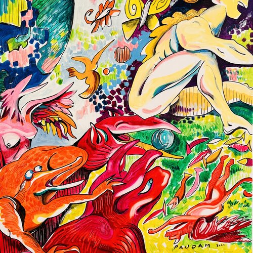 Le vol du chat by Daniel PAUGAM, Painting for Sale on Singulart
