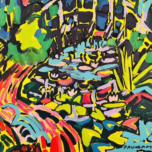 Pont regardant les nénuphars 1/3 van Daniel PAUGAM, Schilderij te koop op Singulart