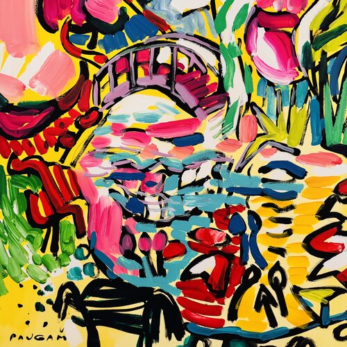 Les bancs à nénuphars van Daniel PAUGAM, Schilderij te koop op Singulart