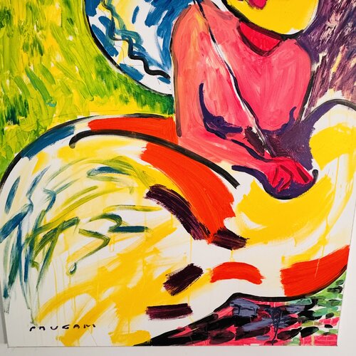 L’ombrelle bleue by Daniel PAUGAM, Painting for Sale on Singulart