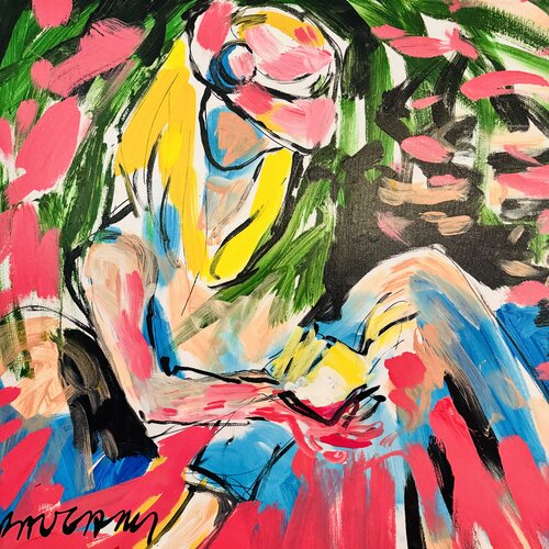 Jeune fille en rose von Daniel PAUGAM, Malerei kaufen auf Singulart