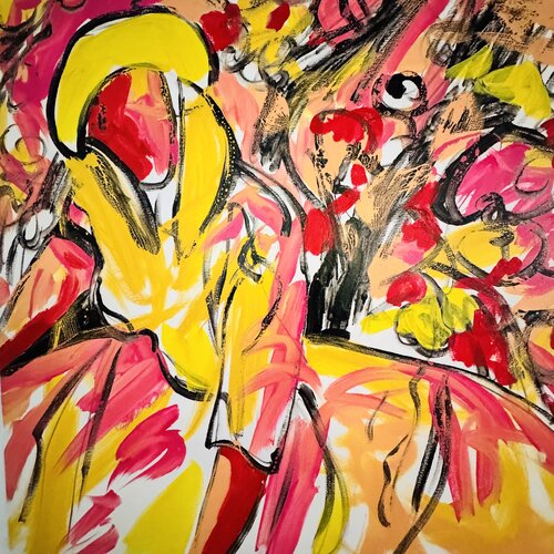 Dans les fleurs japonaises von Daniel PAUGAM, Malerei kaufen auf Singulart