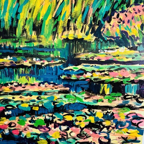 The Happy Water Lilies No 1/6 von Daniel PAUGAM, Malerei kaufen auf Singulart
